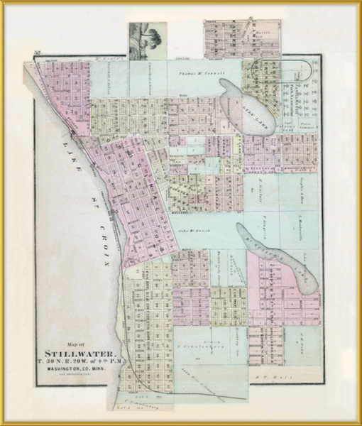 Map of Stillwater Minnesota 1874 Framed Print