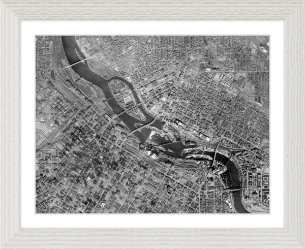Aerial Map of the Central Minneapolis Minnesota Area in 1953