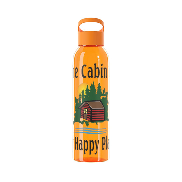The Cabin Is My Happy Place Sky Water Bottle