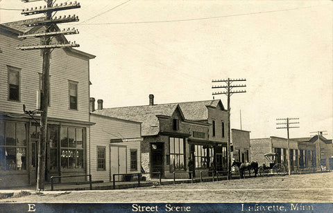 Street Scene, Lafayette, Minnesota, 1911 Print