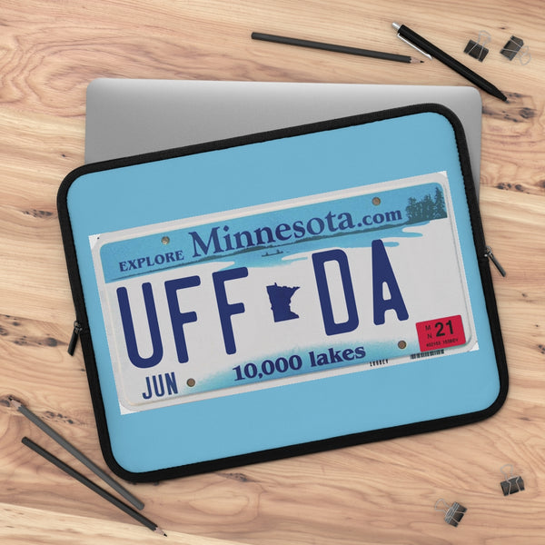 Uffda Minnesota License Plate Laptop Sleeve