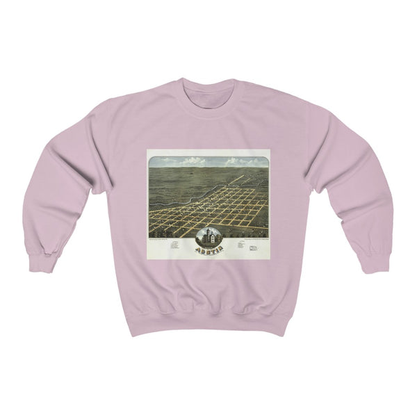 Birds-eye View of New Ulm Minnesota 1870 Unisex Heavy Blend™ Crewneck Sweatshirt