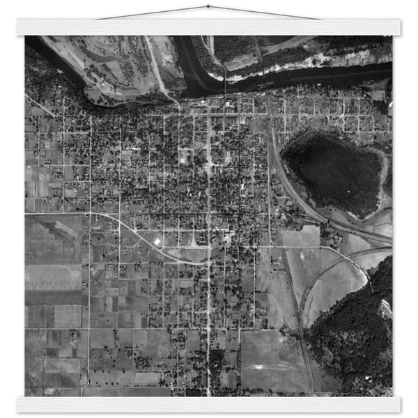 Aerial photo of Hastings Minnesota from 1937 Classic Semi-Glossy Paper Poster & Hanger