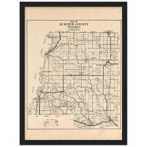 Le Sueur County Minnesota 1928 Wooden Framed Poster