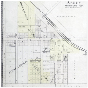 Plat Map of Ashby, Minnesota from 1900 Premium Matte Paper Poster