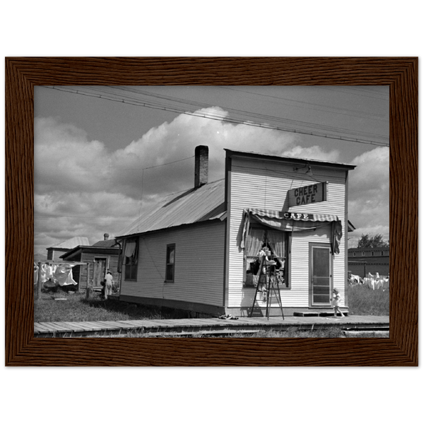 Cheer Cafe in Cook Minnesota 1937 Classic Semi-Glossy Paper Wooden Framed Poster
