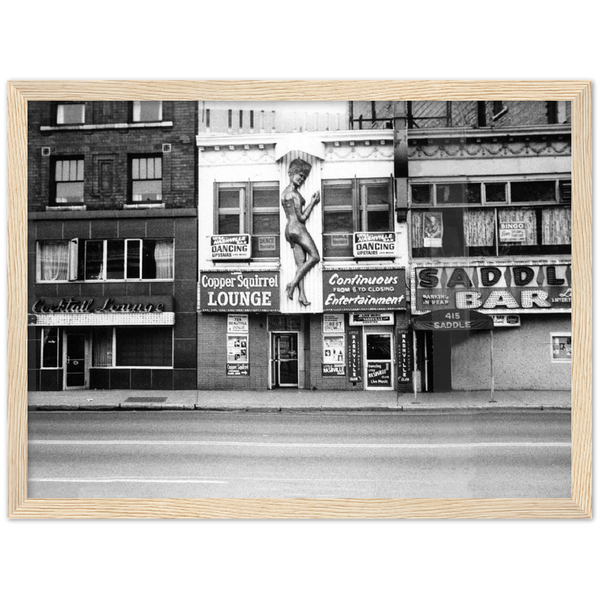 Hennepin Avenue 1970 Classic Semi-Glossy Paper Wooden Framed Poster