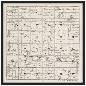 Plat map of Hector Township in Renville County, Minnesota, 1916 Wooden Framed Poster