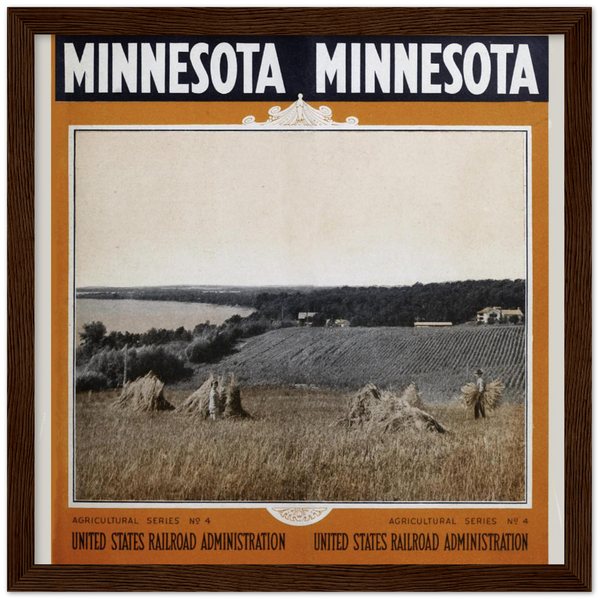 Minnesota Promotional Booklet Cover 1919 Classic Matte Paper Wooden Framed Poster