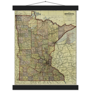 1920 State of Minnesota Map Classic Matte Paper Poster & Hanger