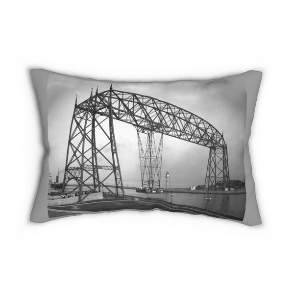 Aerial Bridge, Duluth Minnesota, 1905 Spun Polyester Lumbar Pillow