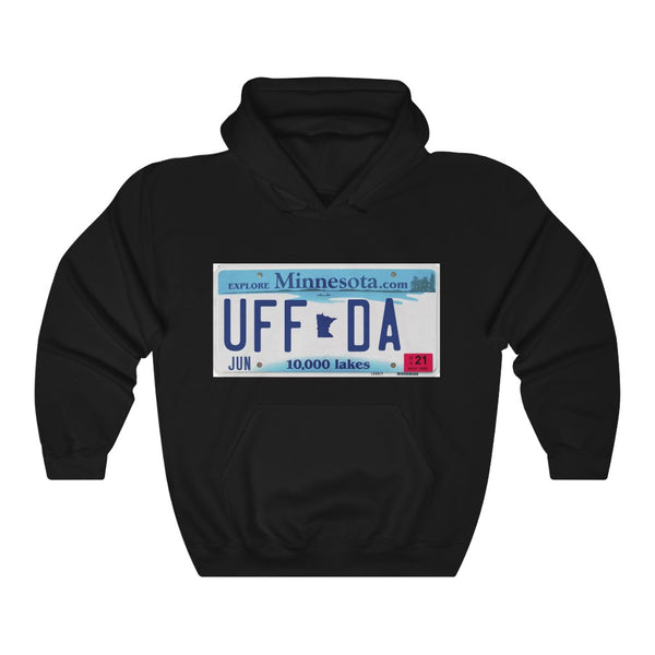Uffda Minnesota License Plate Unisex Heavy Blend™ Hooded Sweatshirt