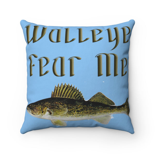 Walleye Fear Me Spun Polyester Square Pillow