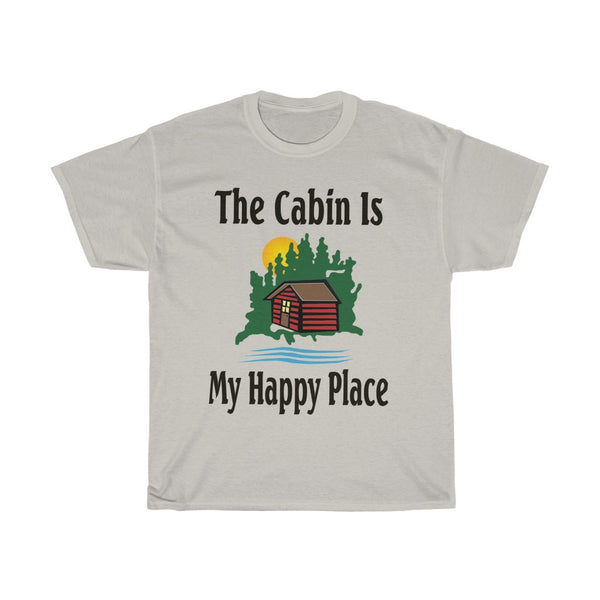 The Cabin Is My Happy Place Unisex Heavy Cotton Tee