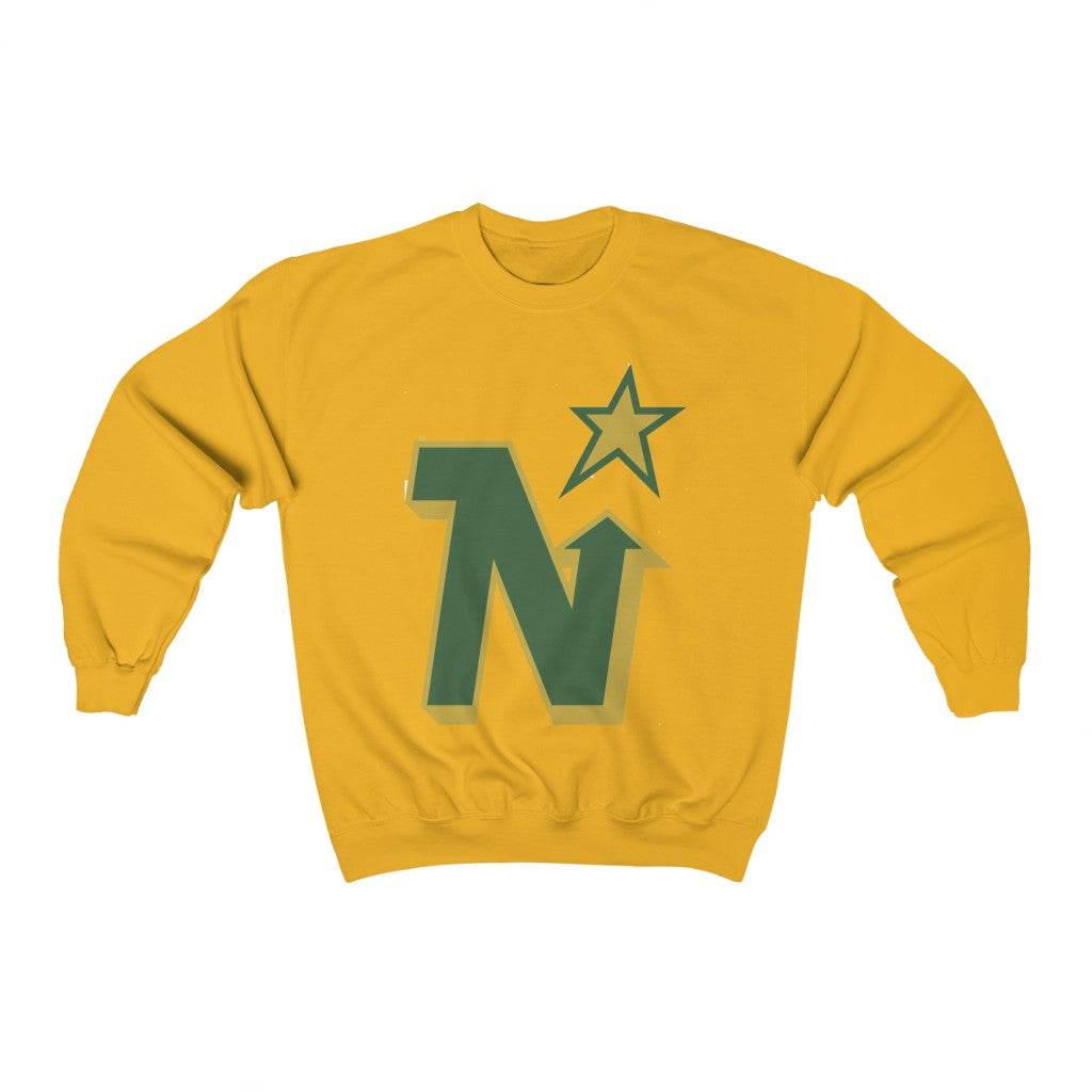 Minnesota Wild North Stars Vintage NHL Crewneck Sweatshirt Gold / L