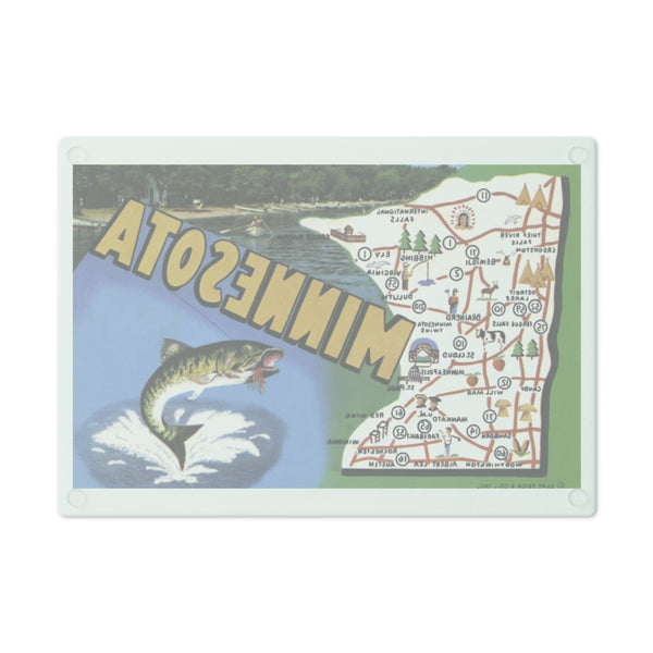 1950s Vintage Minnesota State Map Cutting Board