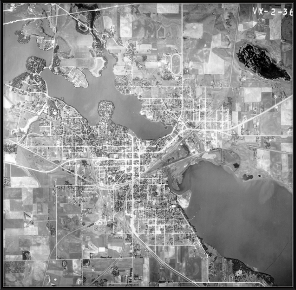 Aerial Photo of Albert Lea Minnesota 1938 Framed Print