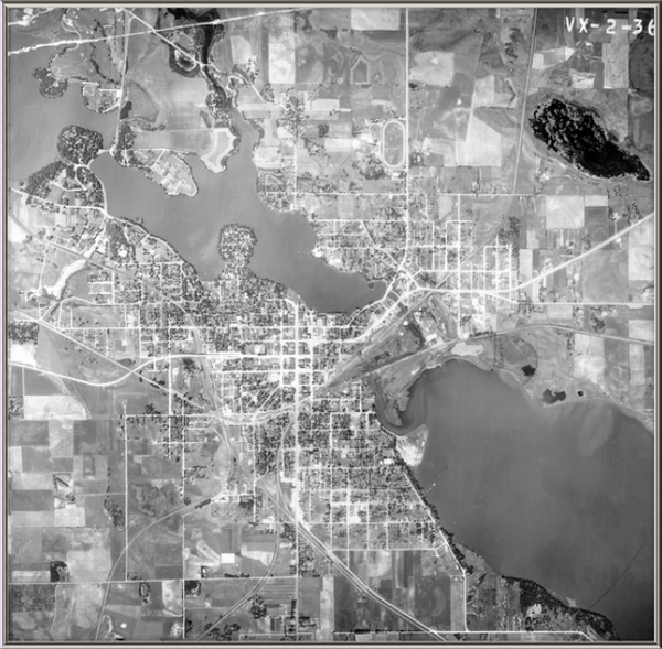 Aerial Photo of Albert Lea Minnesota 1938 Framed Print