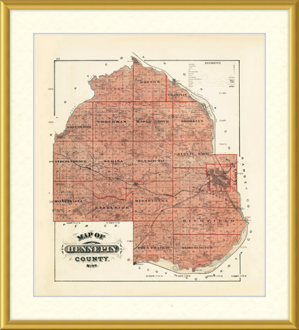 1874 Map of Hennepin County