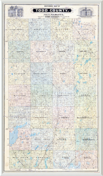 1890 Sectional map of Todd County Framed Print