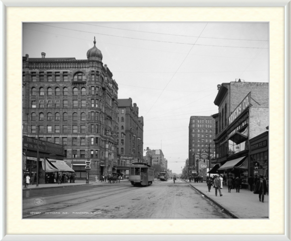 Hennepin Avenue in Downtown Minneapolis, Minnesota, 1908,