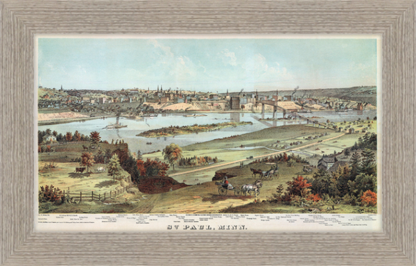 1874 View of St. Paul Minnesota Framed Print