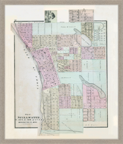 Map of Stillwater Minnesota 1874 Framed Print