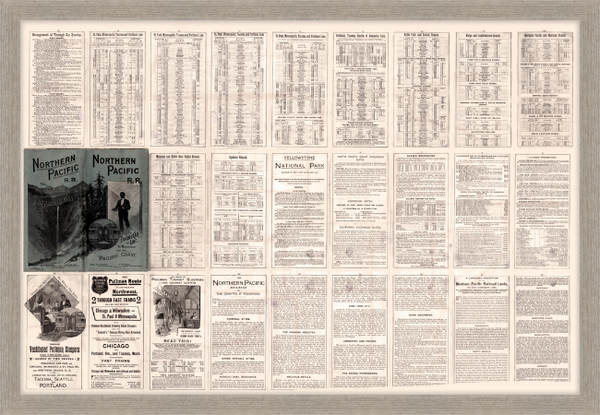 Northern Pacific Railroad Timetable from 1891 Custom Framed Print