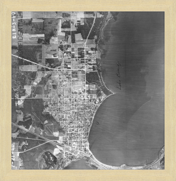 1940 Aerial View of the Bemidji Minnesota Area Framed Print