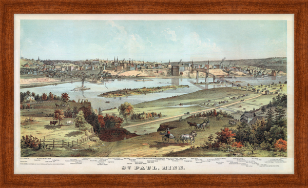 1874 View of St. Paul Minnesota Framed Print