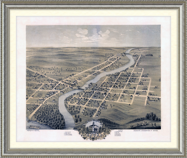 Bird's eye view of Anoka, Minnesota, 1869