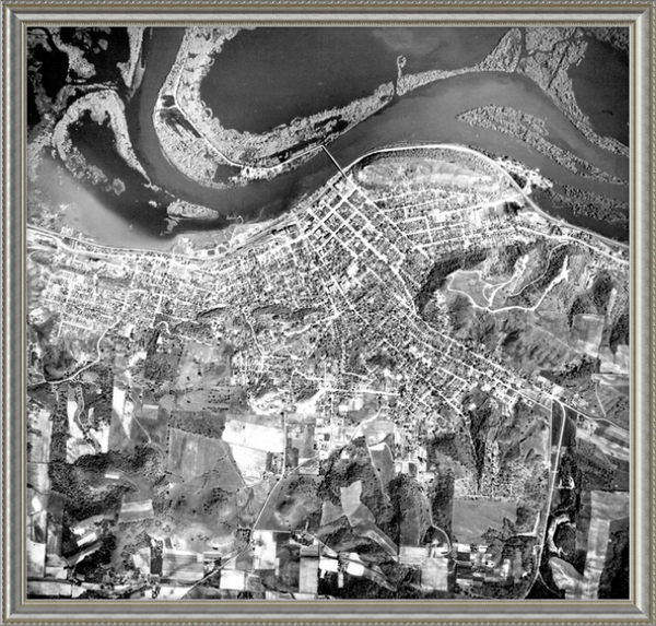1938 Aerial Photo of the Red Wing Minnesota Area Framed Print