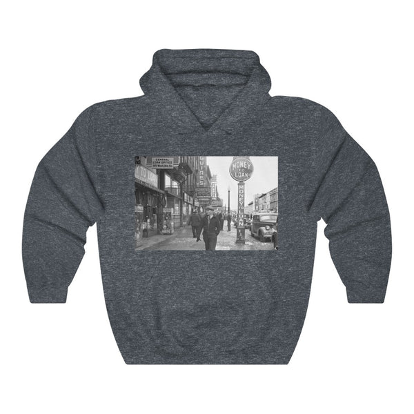 Washington Avenue in Minneapolis Minnesota 1940s Unisex Heavy Blend™ Hooded Sweatshirt