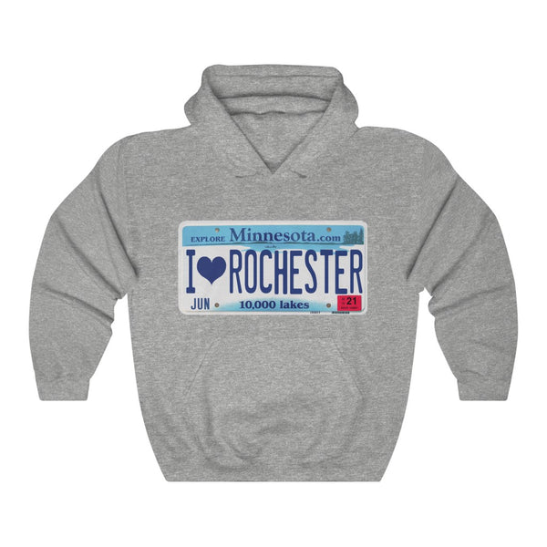 I Love Rochester License Plate Unisex Heavy Blend™ Hooded Sweatshirt