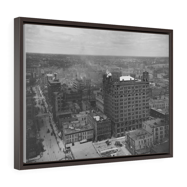 Historic View of Downtown Minneapolis Minnesota in 1902 Horizontal Framed Premium Gallery Wrap Canvas