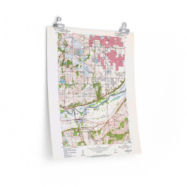 USGS Map of the Bloomington, Minnesota Area in 1954 Premium Matte vertical posters