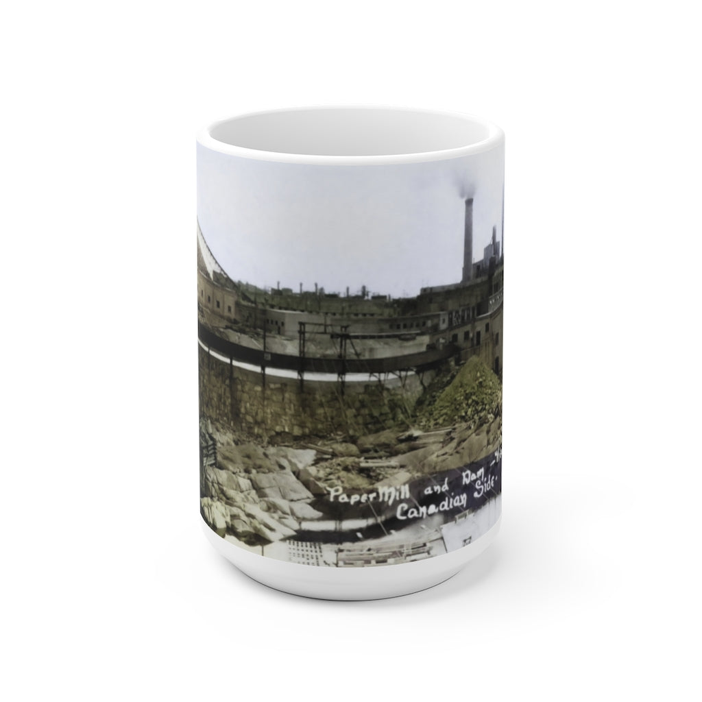 Paper Mill in International Falls Minnesota 1910s White Ceramic Mug
