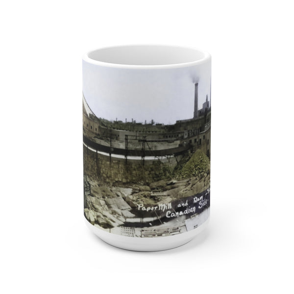 Paper Mill in International Falls Minnesota 1910s White Ceramic Mug