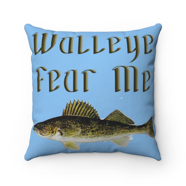 Walleye Fear Me Spun Polyester Square Pillow