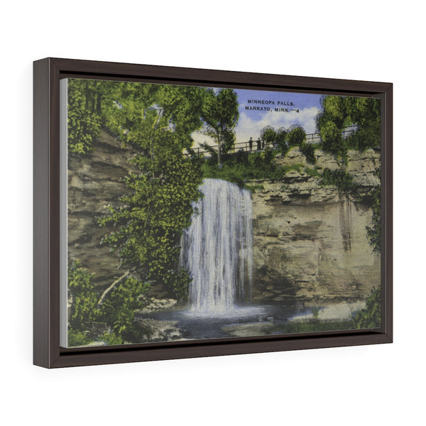 View of Minneopa Falls near, Minnesota, 1945, Horizontal Framed Premium Gallery Wrap Canvas