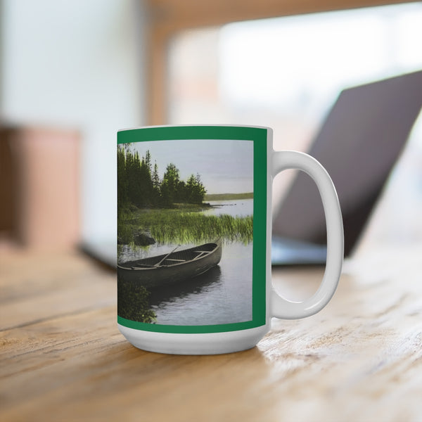 Canoe scene on Lake Isabella 1920s White Ceramic Mug