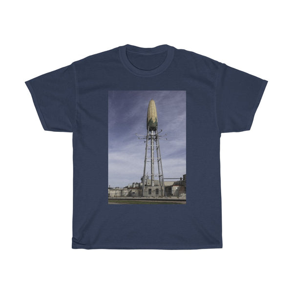 Corn-cob-shaped water tower in Rochester, Minnesota Unisex Heavy Cotton Tee