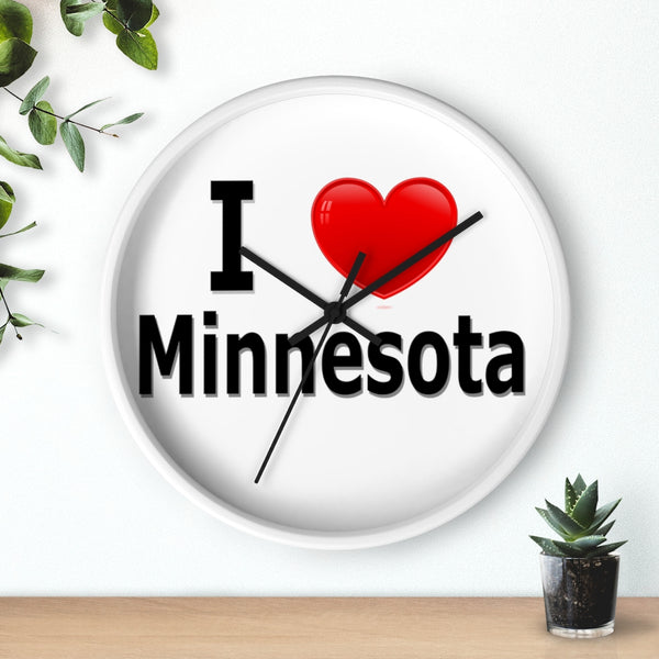 I Love Minnesota Wall clock