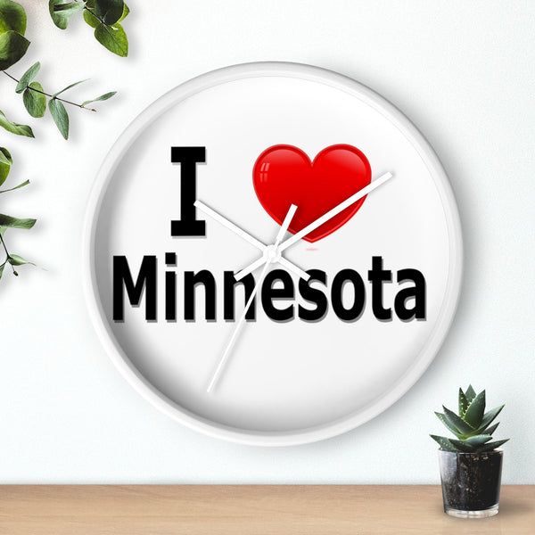 I Love Minnesota Wall clock