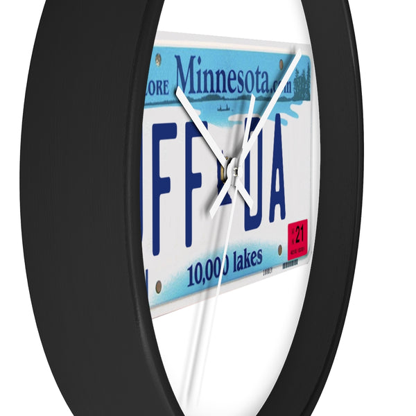 Uffda Minnesota License Plate Wall clock