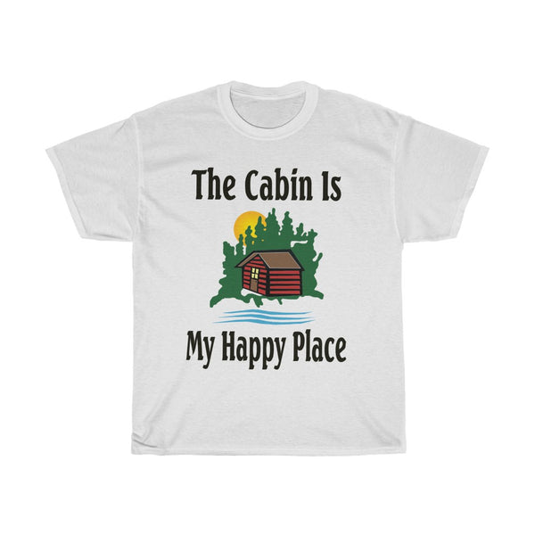 The Cabin Is My Happy Place Unisex Heavy Cotton Tee
