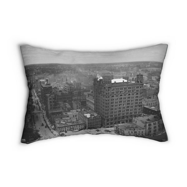 Historic View of Downtown Minneapolis Minnesota in 1902 Spun Polyester Lumbar Pillow