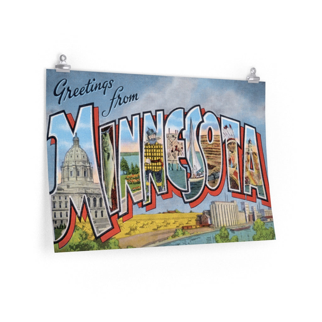 Greetings from Minnesota Premium Matte horizontal posters