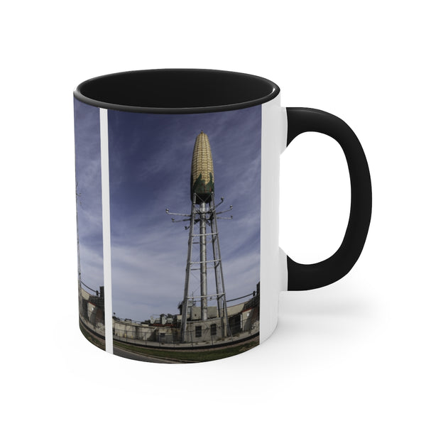 Corn-cob-shaped water tower in Rochester, Minnesota Accent Coffee Mug, 11oz