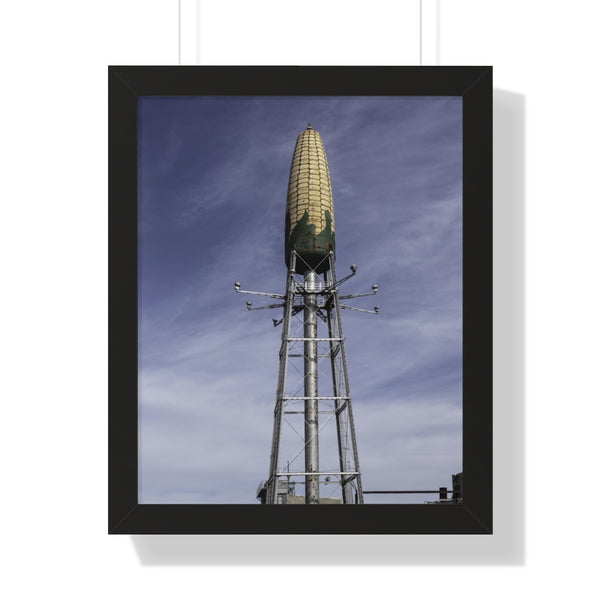 Corn-cob-shaped water tower in Rochester, Minnesota, Framed Vertical Poster